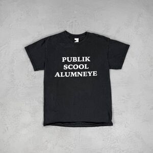 Vintage Publik Scool Alumneye Black Cotton T-shirt Fits Men's XS-S